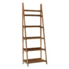 Presley Walnut 5-Shelf Ladder Bookcase -Living Room Furniture Store 810543154 2