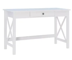 Richland White 1-Drawer Wood X Leg Desk