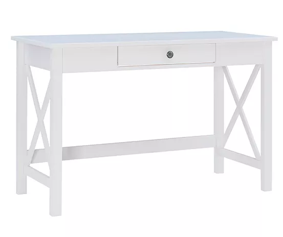 Richland White 1-Drawer Wood X Leg Desk 3 Richland White 1-Drawer Wood X Leg Desk