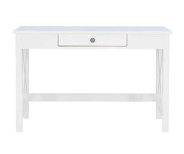 Richland White 1-Drawer Wood X Leg Desk 5 Richland White 1-Drawer Wood X Leg Desk - Image 3