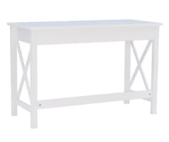 Richland White 1-Drawer Wood X Leg Desk 11 Richland White 1-Drawer Wood X Leg Desk -Living Room Furniture Store 810543159 5