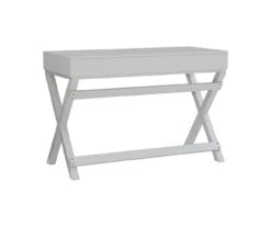 Kari Gray 2-Drawer Campaign Desk -Living Room Furniture Store 810543177 5