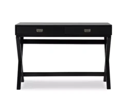 Cami Black X-Base Campaign Style Writing Desk -Living Room Furniture Store 810543183 3