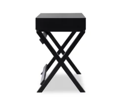 Cami Black X-Base Campaign Style Writing Desk -Living Room Furniture Store 810543183 5