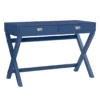 Kari Navy Blue 2-Drawer Campaign Desk -Living Room Furniture Store 810543186 1
