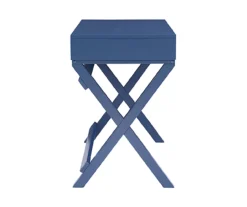 Kari Navy Blue 2-Drawer Campaign Desk -Living Room Furniture Store 810543186 4