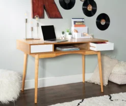 Nate Ash & White 2-Drawer Writing Desk 15 Nate Ash & White 2-Drawer Writing Desk -Living Room Furniture Store 810543187 A0 8