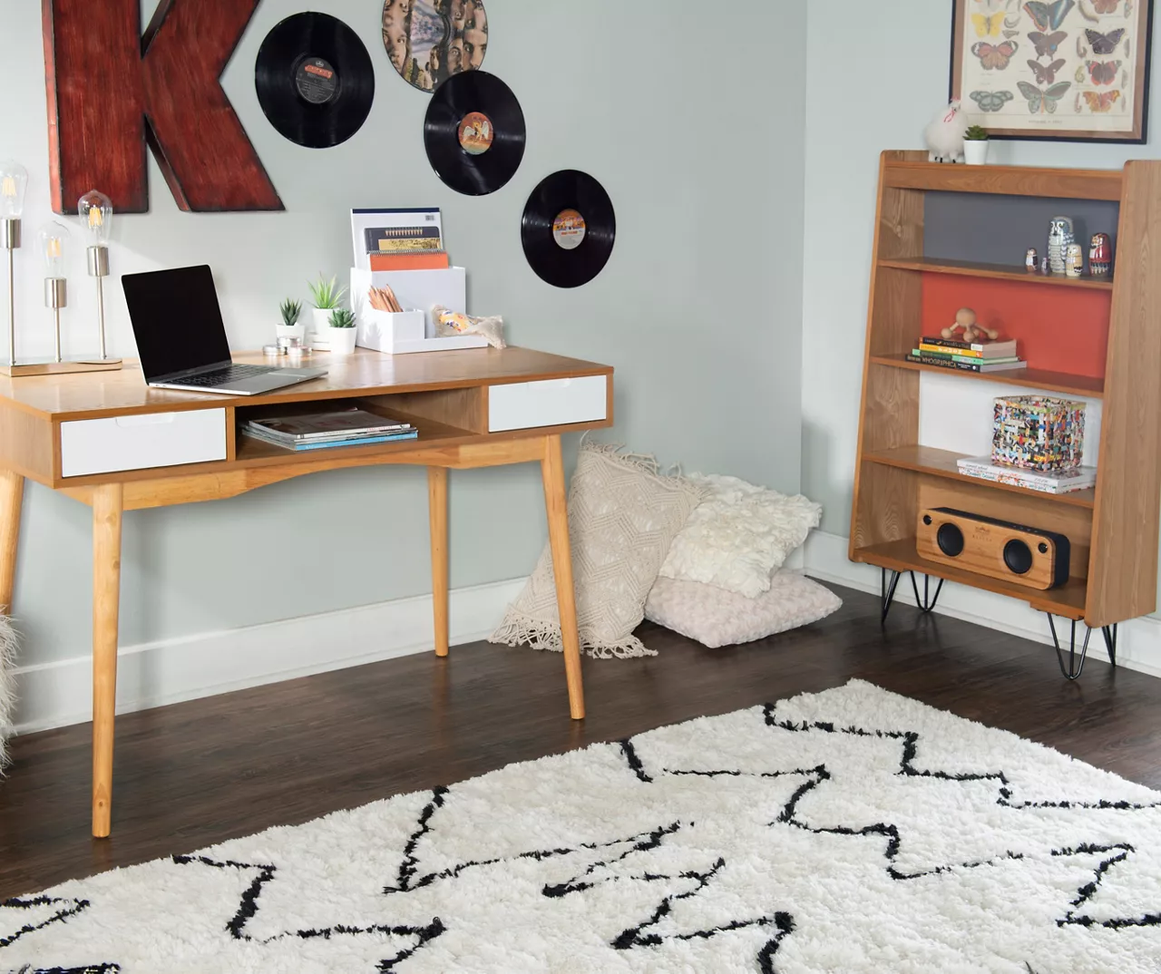 Nate Ash & White 2-Drawer Writing Desk 6 Nate Ash & White 2-Drawer Writing Desk - Image 4