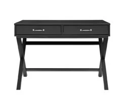Kari Black 2-Drawer Campaign Desk 7 Kari Black 2-Drawer Campaign Desk -Living Room Furniture Store 810543190 3