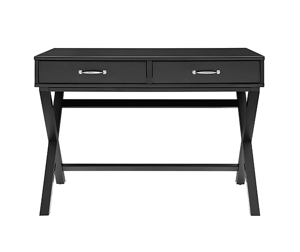 Kari Black 2-Drawer Campaign Desk 4 Kari Black 2-Drawer Campaign Desk - Image 2