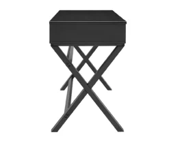 Kari Black 2-Drawer Campaign Desk 9 Kari Black 2-Drawer Campaign Desk -Living Room Furniture Store 810543190 5