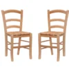 Bordeaux Natural Handwoven Ladder Back Side Chairs, 2-Pack -Living Room Furniture Store 810543191 A0 1