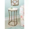 Globa Designs White & Gold Capiz Mosaic Beehive Accent Table 2 Globa Designs White & Gold Capiz Mosaic Beehive Accent Table -Living Room Furniture Store 810543194 B0