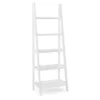 Boston White Wood 5-Shelf Ladder Bookcase -Living Room Furniture Store 810543215 1