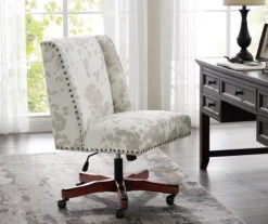 Austin Brown Linen Cow Print Office Chair -Living Room Furniture Store 810543224 A0 8