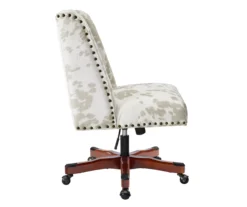 Austin Brown Linen Cow Print Office Chair -Living Room Furniture Store 810543224 A2 3