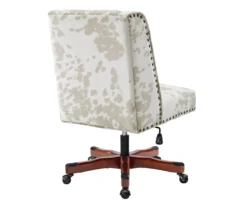 Austin Brown Linen Cow Print Office Chair -Living Room Furniture Store 810543224 A4 4