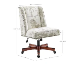 Austin Brown Linen Cow Print Office Chair -Living Room Furniture Store 810543224 D8 10