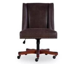 Austin Dark Walnut Upholstered Office Chair -Living Room Furniture Store 810543233 A0 2