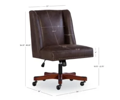 Austin Dark Walnut Upholstered Office Chair -Living Room Furniture Store 810543233 D8 9