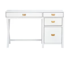 Kari White 4-Drawer Office Desk 9 Kari White 4-Drawer Office Desk -Living Room Furniture Store 810543244 3
