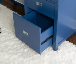 Kari Royal Blue 4-Drawer Office Desk -Living Room Furniture Store 810543245 A0 9