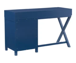 Kari Royal Blue 4-Drawer Office Desk -Living Room Furniture Store 810543245 A4 4