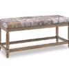 Gray Moroccan Tapestry Upholstered Rustic Driftwood Bench -Living Room Furniture Store 810543274 1 1