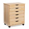 Craft Mate Wide Natural 6-Drawer Rolling Storage Cart -Living Room Furniture Store 810543296 1