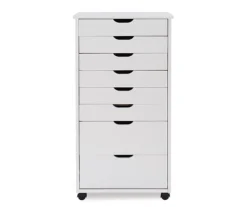 Craft Mate White Wood 8-Drawer Rolling Storage Cart -Living Room Furniture Store 810543299 3