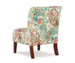 Danna Multicolor Upholstered Paisley Curved Back Slipper Chair -Living Room Furniture Store 810543301 4