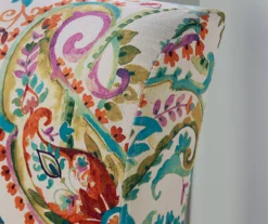 Danna Multicolor Upholstered Paisley Curved Back Slipper Chair -Living Room Furniture Store 810543301 7