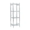 Hawkins Chrome & Glass 4-Tier Shelf -Living Room Furniture Store 810543325 1