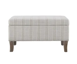 Lisa Railroad Striped Storage Ottoman -Living Room Furniture Store 810543333 3