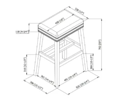 Baldwin White & Black Cow Print Nailhead Bar Stool -Living Room Furniture Store 810543360 5