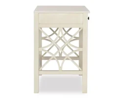 Brynn Antique White Geometric Writing Desk -Living Room Furniture Store 810543367 5