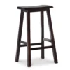 Maury 29" Dark Brown Wooden Saddle Stool -Living Room Furniture Store 810543378 1