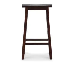 Maury 29" Dark Brown Wooden Saddle Stool -Living Room Furniture Store 810543378 3