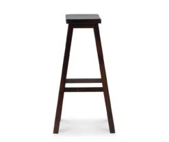 Maury 29" Dark Brown Wooden Saddle Stool -Living Room Furniture Store 810543378 4