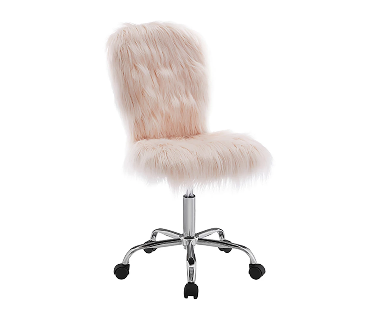 Comfort Home Blush Pink Faux Fur Swivel Chair 3 Comfort Home Blush Pink Faux Fur Swivel Chair
