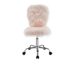 Comfort Home Blush Pink Faux Fur Swivel Chair 9 Comfort Home Blush Pink Faux Fur Swivel Chair -Living Room Furniture Store 810543388 3