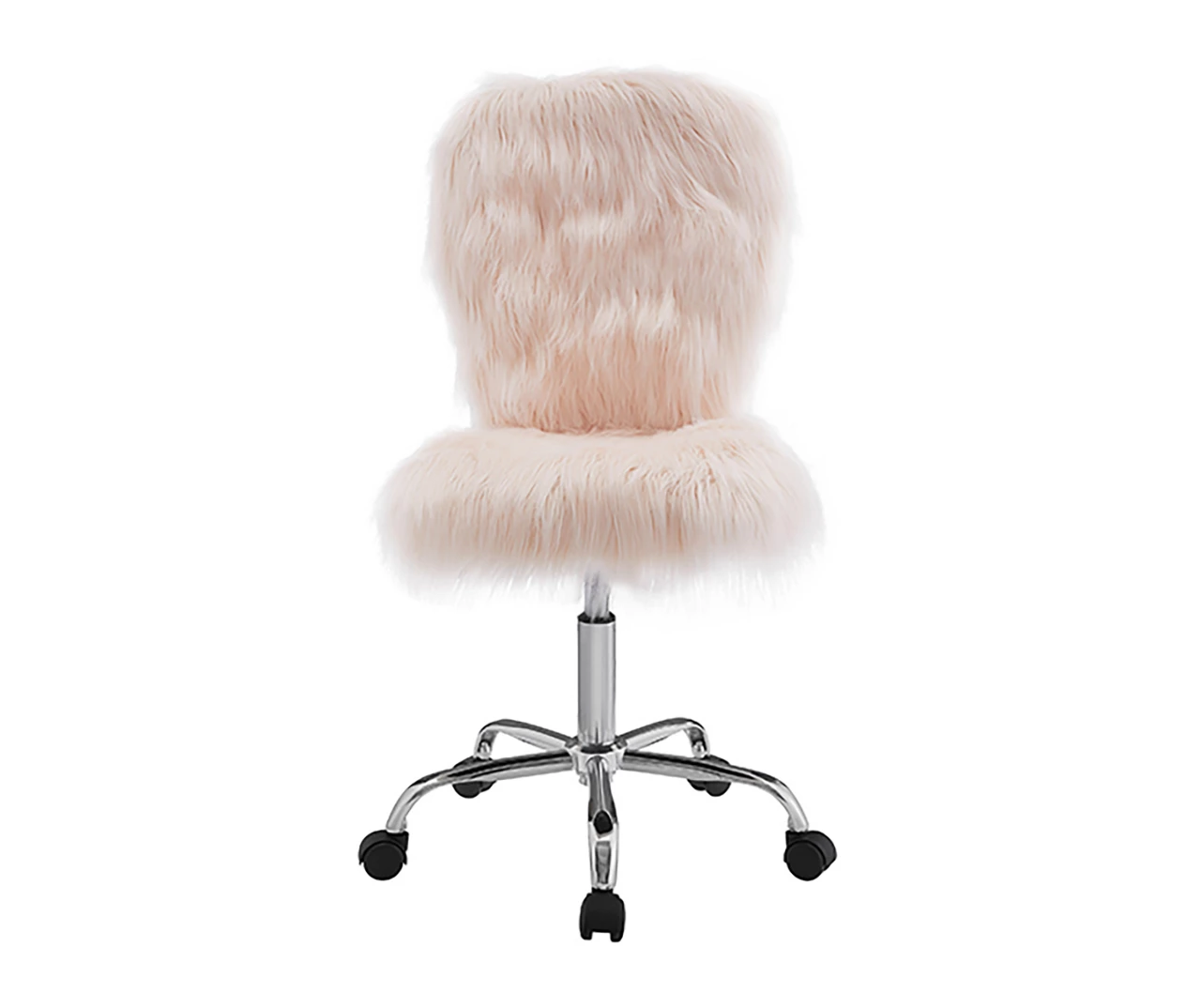 Comfort Home Blush Pink Faux Fur Swivel Chair 5 Comfort Home Blush Pink Faux Fur Swivel Chair - Image 3