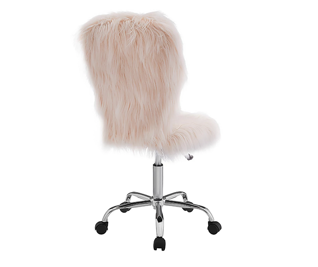 Comfort Home Blush Pink Faux Fur Swivel Chair 6 Comfort Home Blush Pink Faux Fur Swivel Chair - Image 4