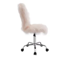 Comfort Home Blush Pink Faux Fur Swivel Chair 11 Comfort Home Blush Pink Faux Fur Swivel Chair -Living Room Furniture Store 810543388 5