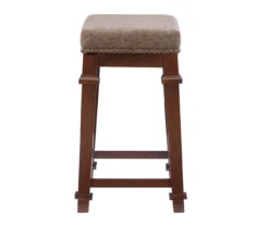 Clark Walnut & Light Brown Upholstered Tweed Backless Counter Stool 15 Clark Walnut & Light Brown Upholstered Tweed Backless Counter Stool -Living Room Furniture Store 810543403 A1 3