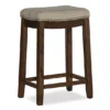 Brooke Natural & Dark Brown Backless Padded Counter Stool -Living Room Furniture Store 810543416 1