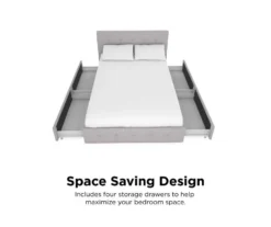 Atwater Living DHP Ryder Linen Upholstered Bed With Storage -Living Room Furniture Store 810543649 1