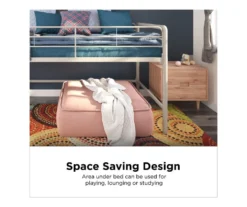 DHP Kaden Gray Junior Twin Loft Bed With Storage Steps -Living Room Furniture Store 810543776 2