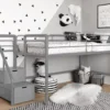 DHP Kaden Gray Junior Twin Loft Bed With Storage Steps -Living Room Furniture Store 810543776 6