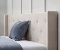 Isabelle Cream Upholstered Twin Wingback Bed -Living Room Furniture Store 810547603 810547607 810547628 810547611 4